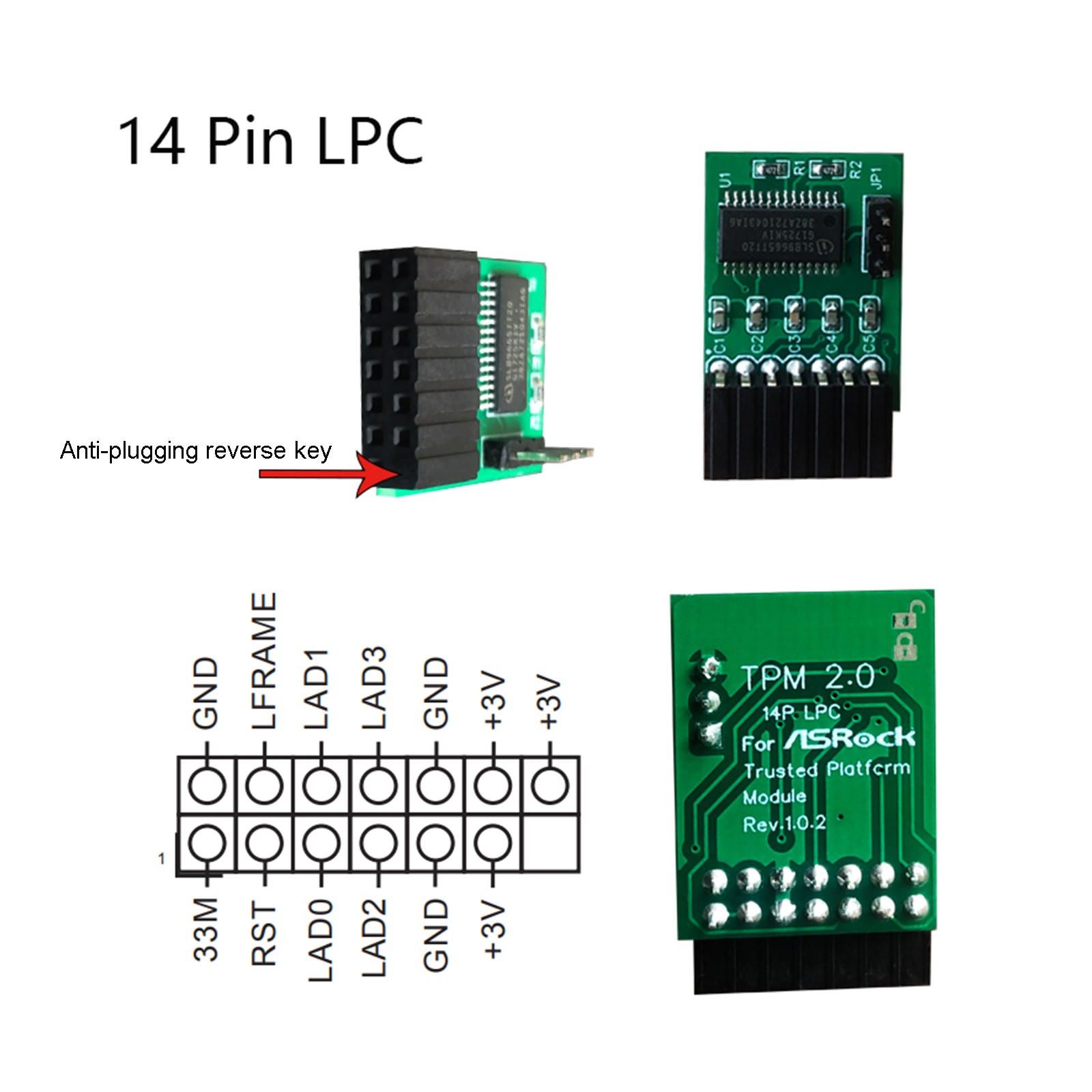 TPM2.0 Security Module Motherboards Card for Asrock TPM2 -SLI -S -SPI Platform