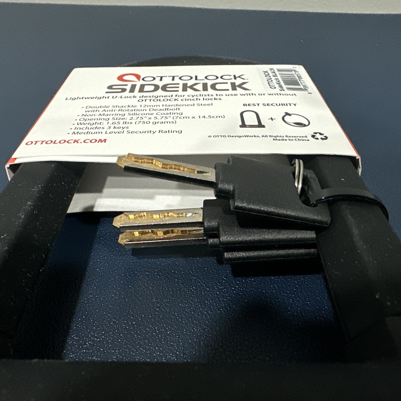 Compact Lightweight Bike U Lock SIDEKICK by OTTOLOCK Portable Security Lock