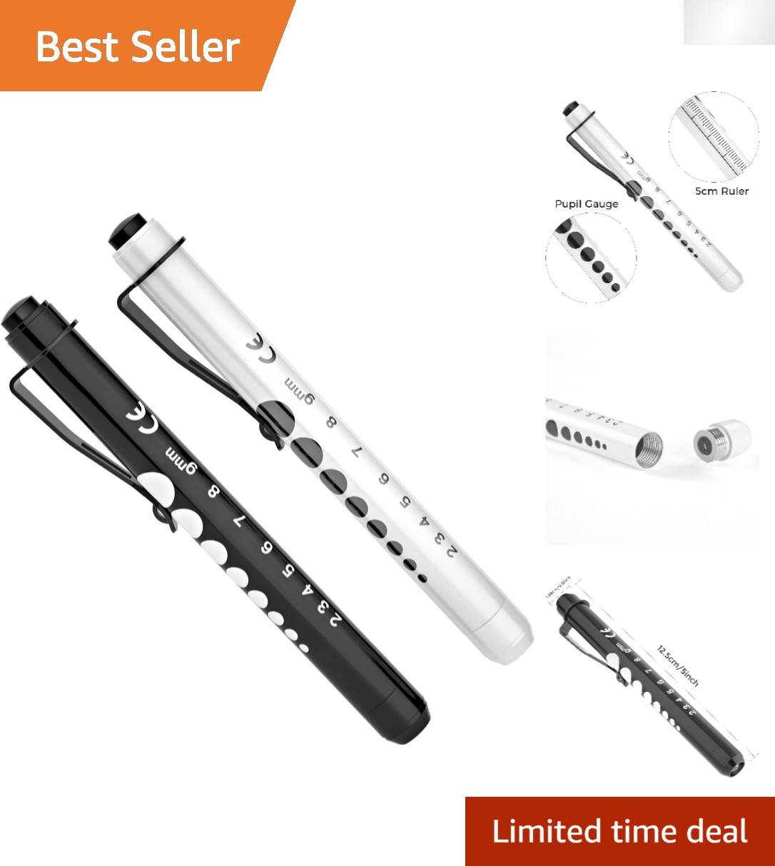Durable Aluminum LED Penlight Set - 2 Pack for Students & Medical Professionals