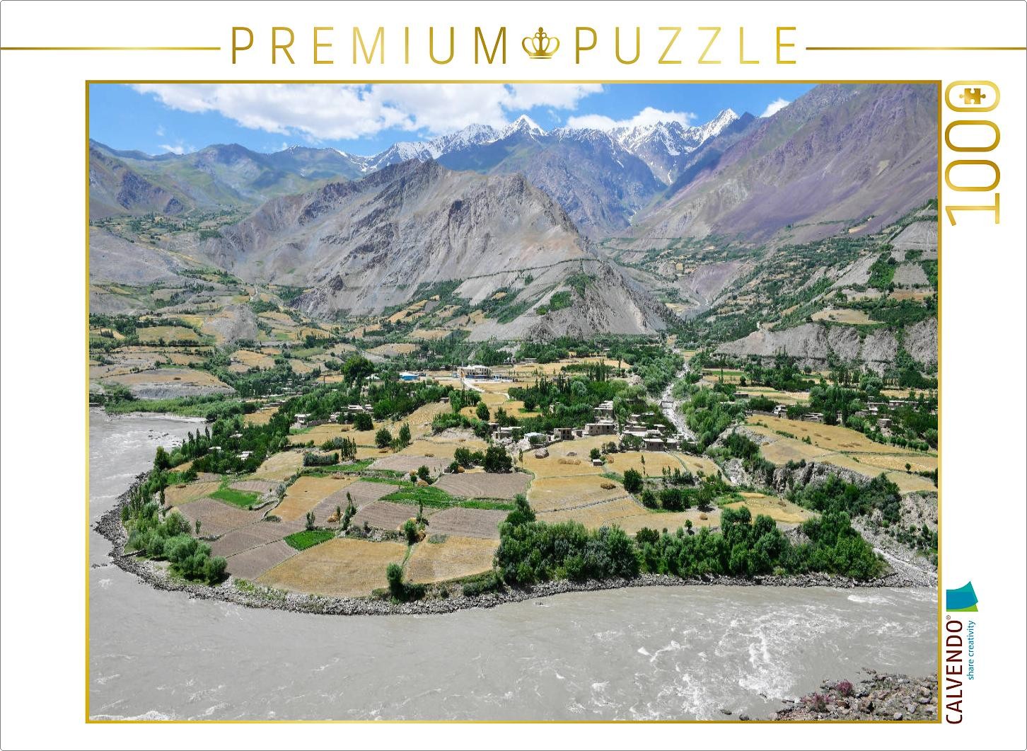 CALVENDO Puzzle Flussoase, Panj Fluss , Wakhan Korridor, Afghanistan 1000 Teile