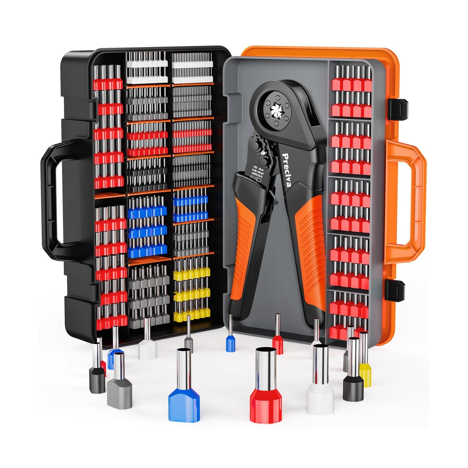 Preciva Ferrule Crimping Tool Kit - AWG 28-5 (0.08-16mm²) Hexagonal Ferrule