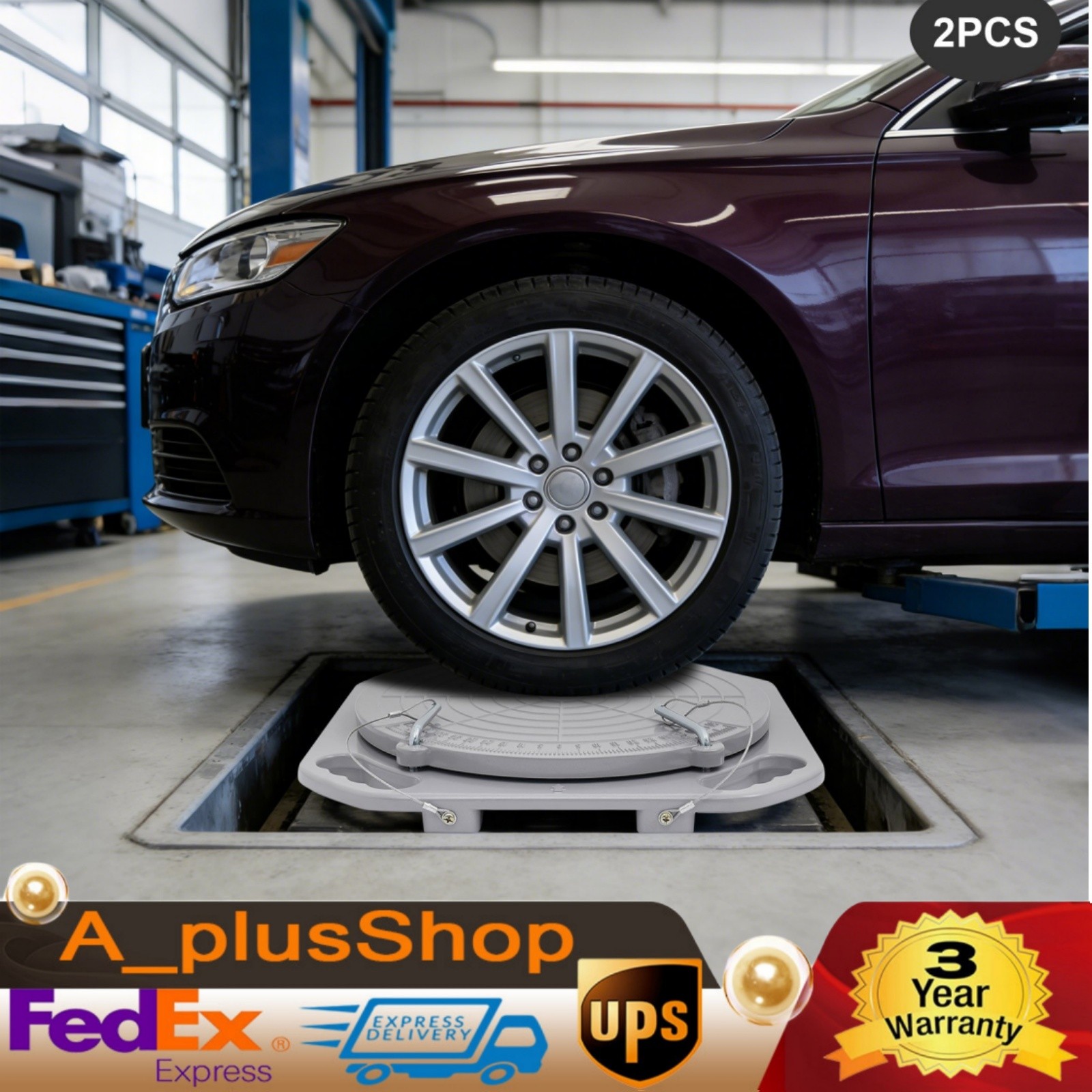 5 Ton Wheel Alignment Turn Plates Car Truck Front End Wheel Tool Durable 1 Pair