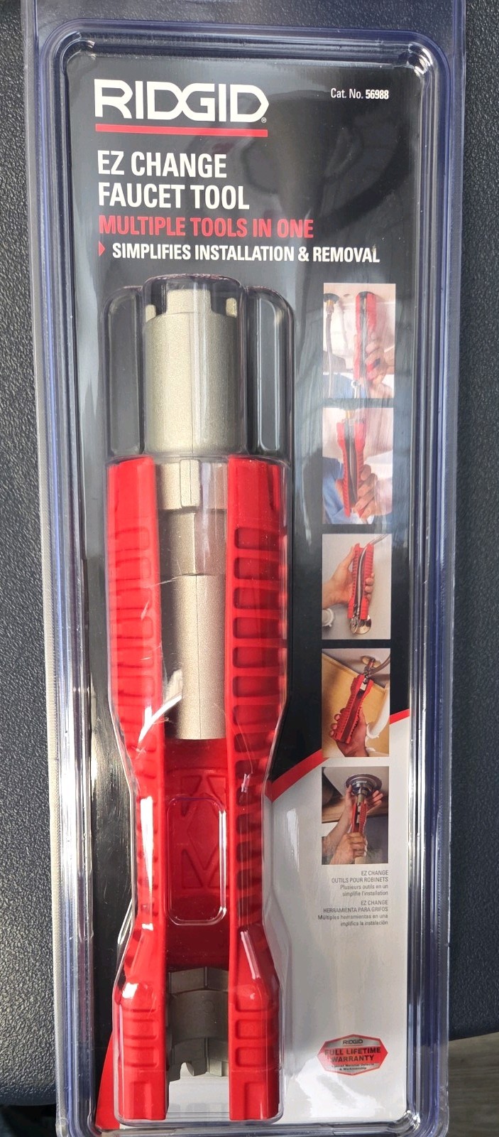 New Ridgid 56988 EZ Change Plumbing Wrench Faucet Installation and Removal Tool