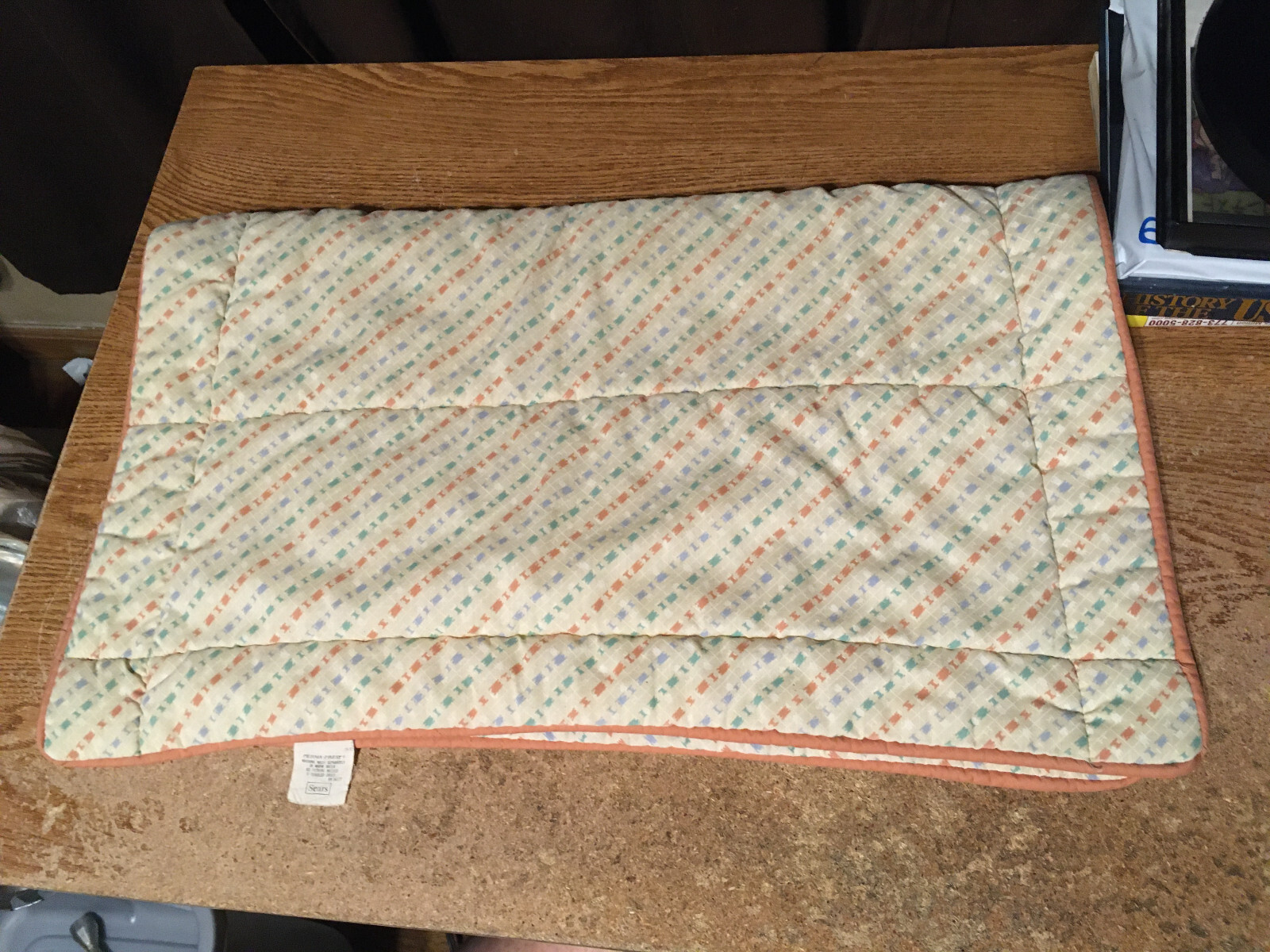 VINTAGE SEARS PILLOW SHAM STRIPED 28 X 24 / WRONGWAY052