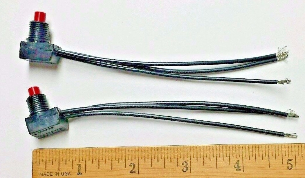 QTY-2 J-188A-6 JUDCO SWITCH  ON-MOM ON-MOMENTARY   4.5" LEADS   2 piece lot