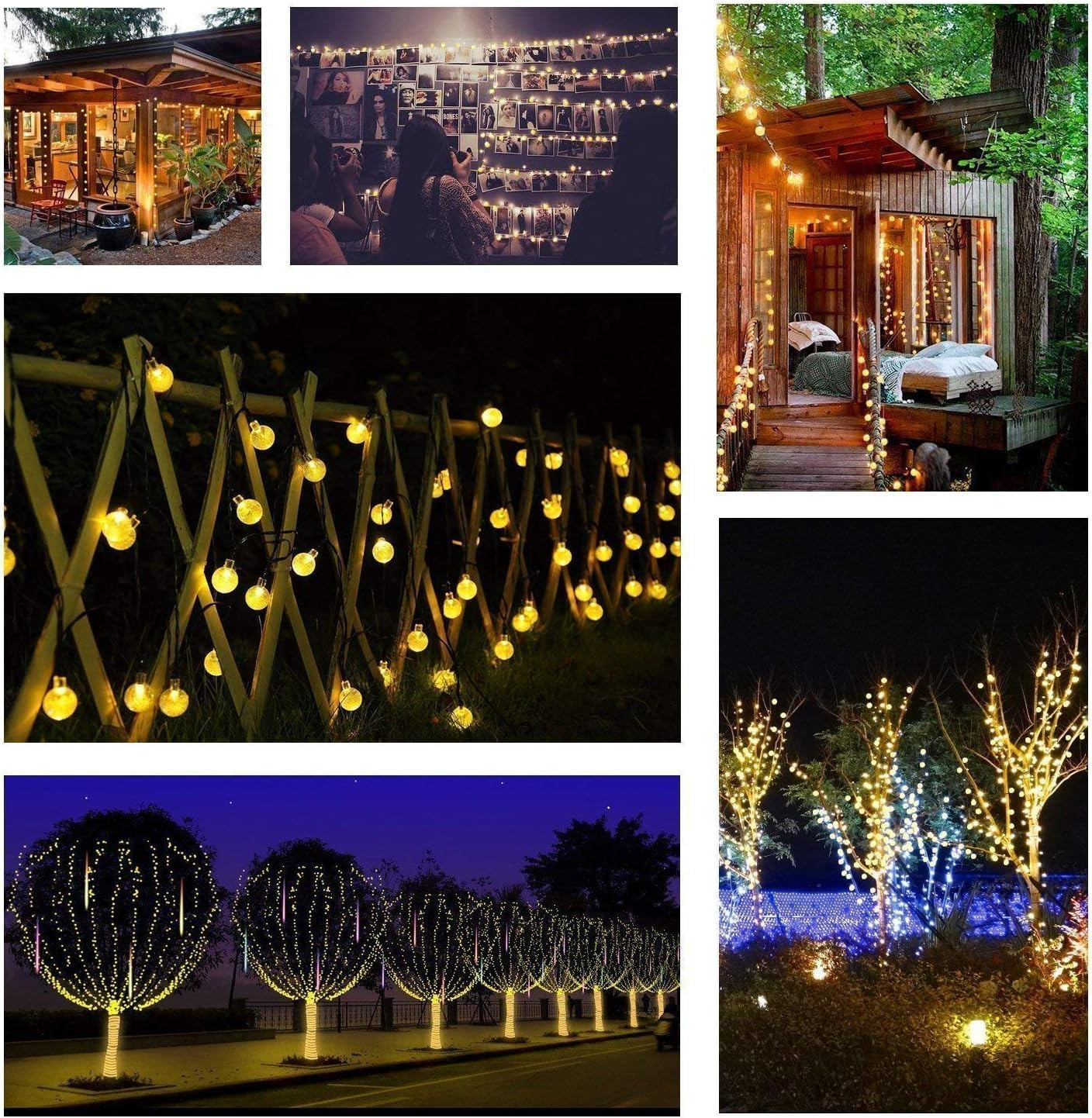 Solar String Lights Outdoor, 36ft 60 LED Globe String Light with 8 Mode, Wate...