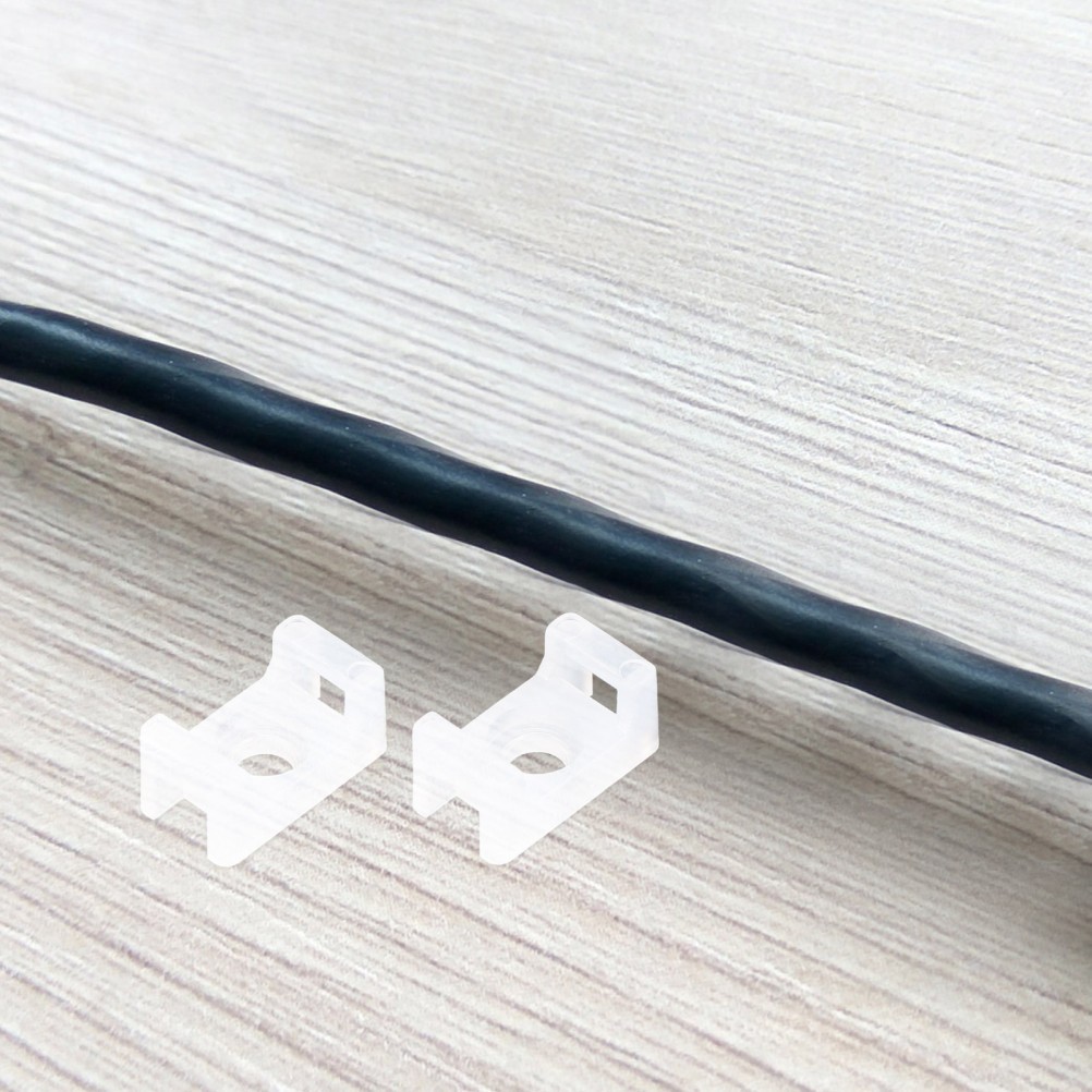 100Pcs Durable Reusable Nylon Saddle Cable Tie Holder White with Screw Hole