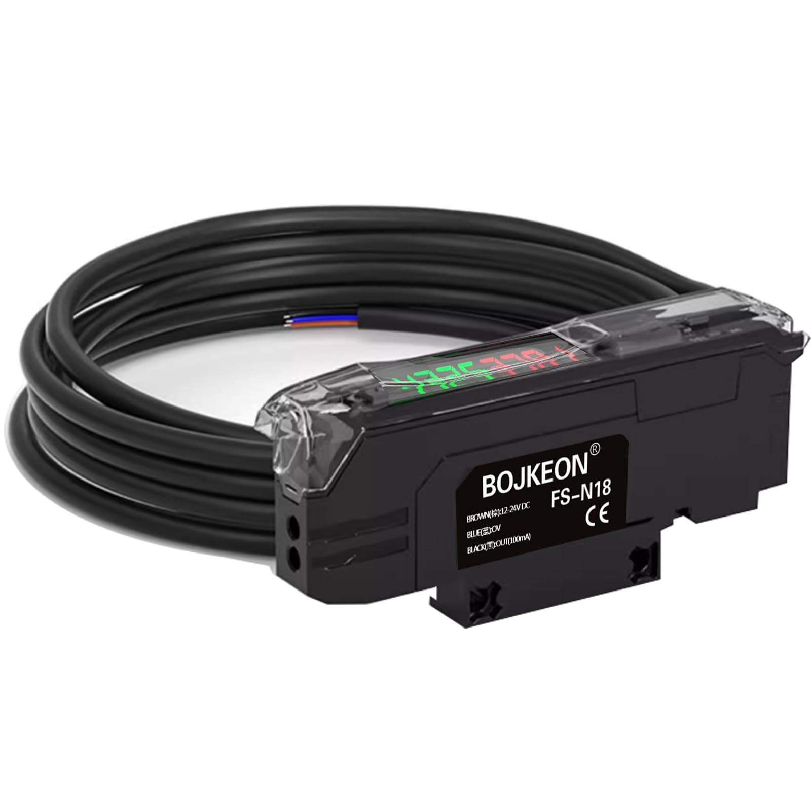 FS-N18 Fiber Optic Sensor,HD LED Dual Digital Display Optical Fiber Amplifier,Lo