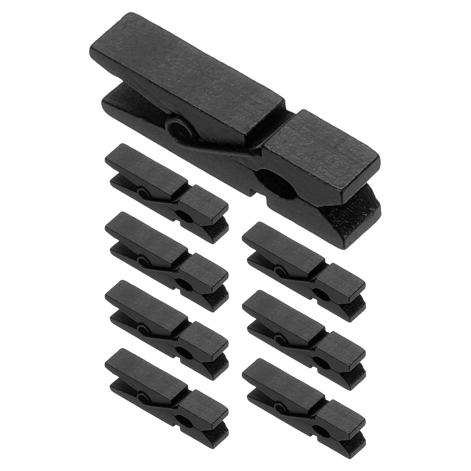 PATIKIL 1.4" Wooden Colored Clothes Pins, 50Pcs Mini Colorful Black