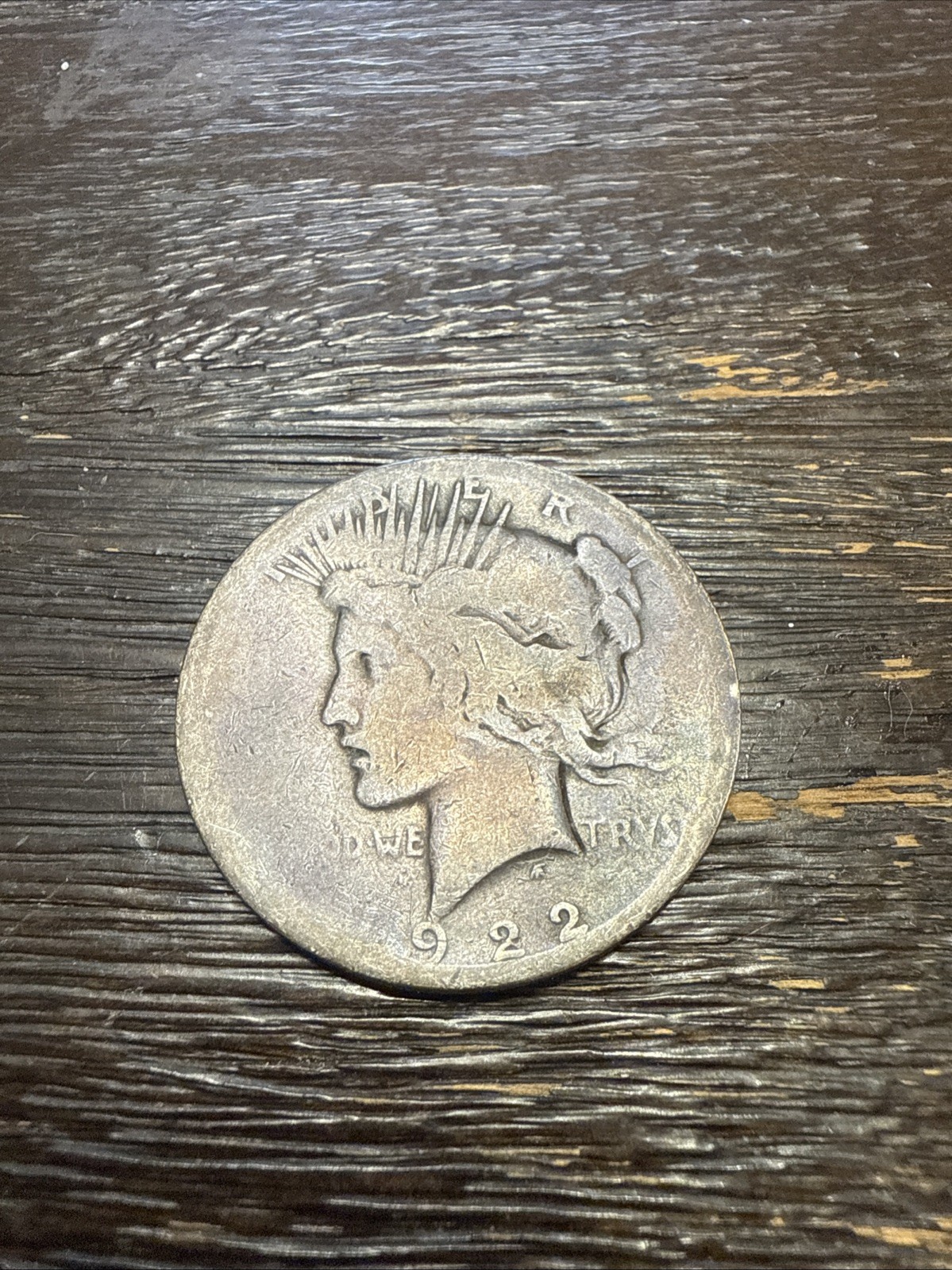 1922 Peace Dollar 90% Silver Toned