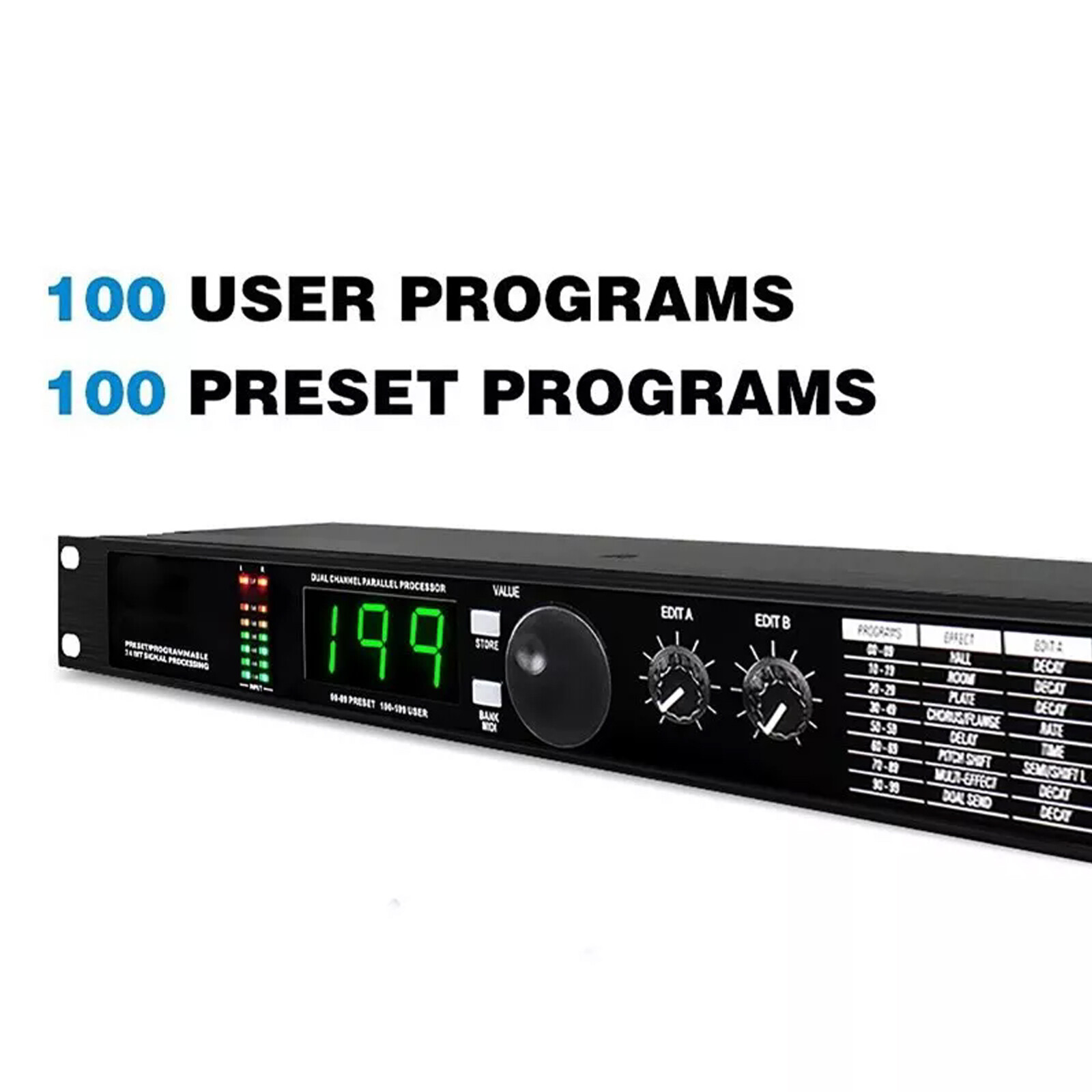 Professional Digital Reverb Multi Effect DSP Audio Processor Equalizer