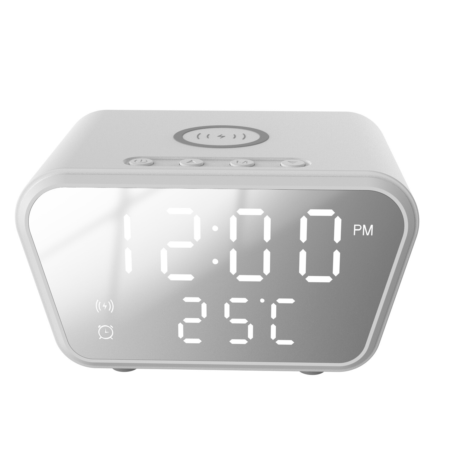 Smart Alarm Clock with 15W Wireless Charger, Date/Temp LED Display