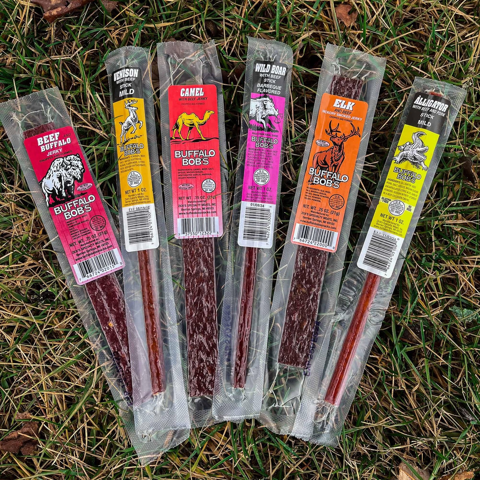Buffalo Bob's Wild Game Meat Snacks (6 Pack) | Exotic Jerky Sampler | Beef Je...
