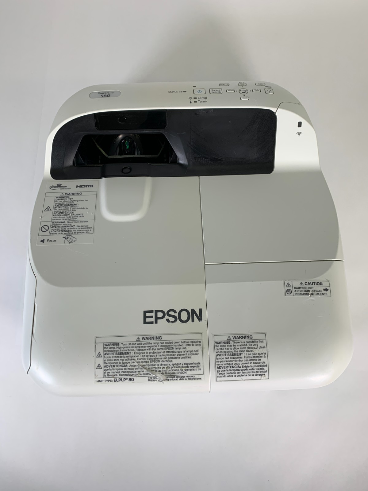 Epson PowerLite 580 3LCD Projector UST 3200 Lumens iProjection App Compatible