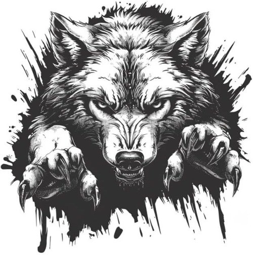 Wild Wolf Peeking with Paws 3D Decal for Car, Black and Whit Color: Monochrome