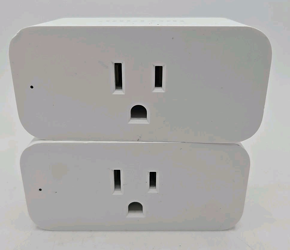Lot of 2 Amazon Smart Plug HD34BX White Wi-Fi Smart Outlets Alexa Tested & Works