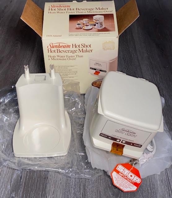 VTG NOS Sunbeam Hot Shot Beverage Maker 17076 Almond Water Dispenser 80s