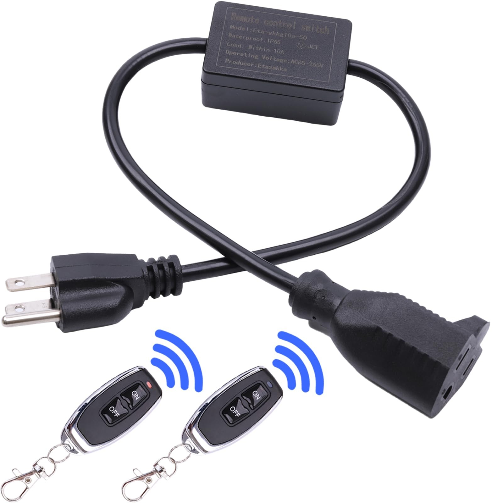 Extension Cord with Switch,Remote Control Extension Cable Waterproof Switch 1