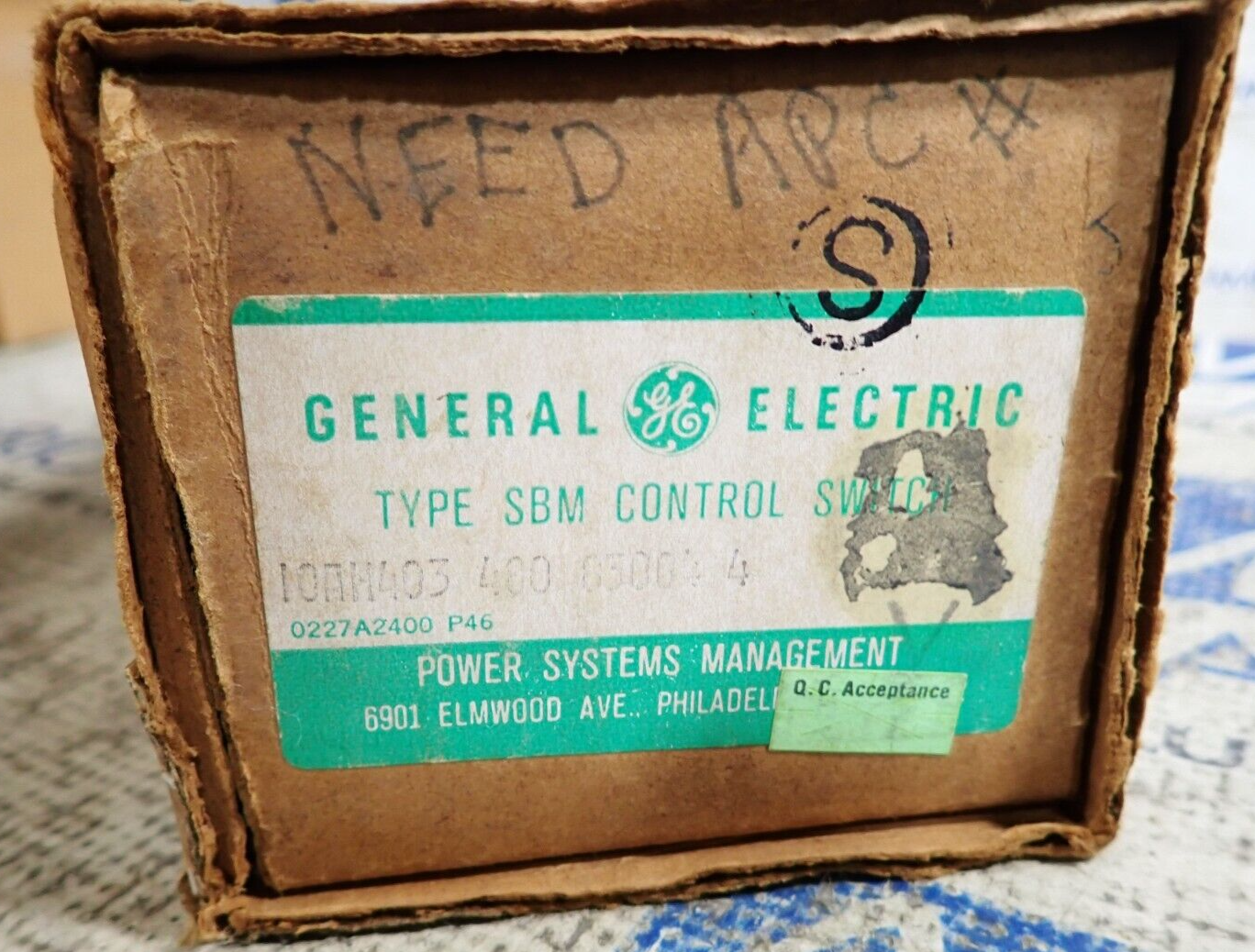 NEW - GE 10AH403 400 83004 4 Type SBM Control Switch