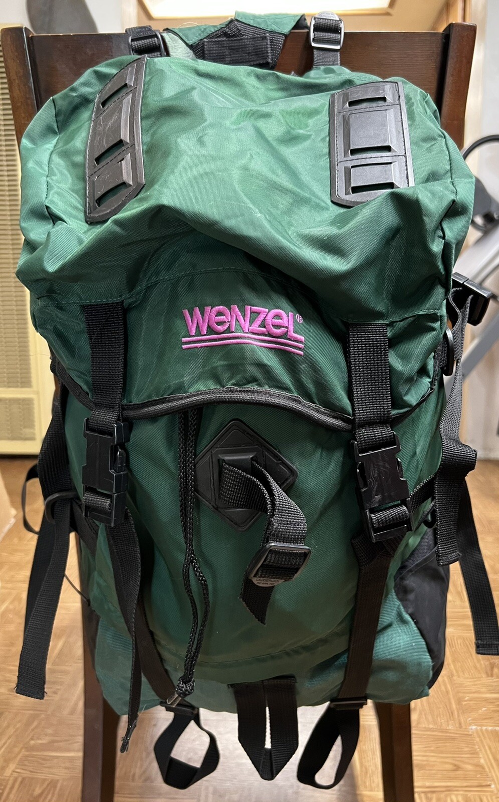 WENZEL Hiking Large Backpack w/ Internal Frame Green Hiking Hunting Traveling