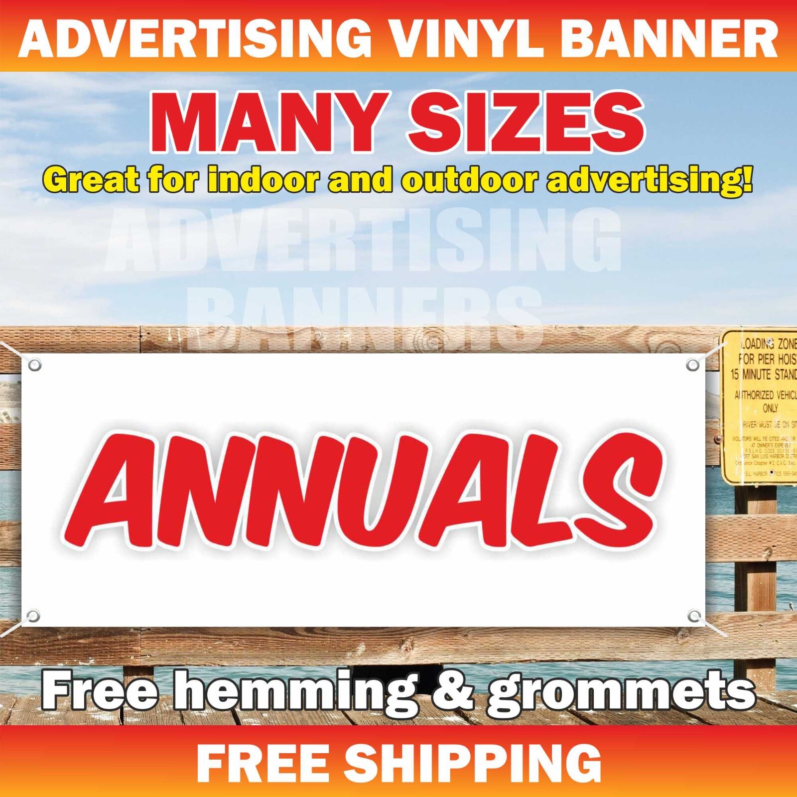 ANNUALS Advertising Banner Vinyl Mesh Sign sale NURSERY ORCHARDS  FLOWERS SHOP