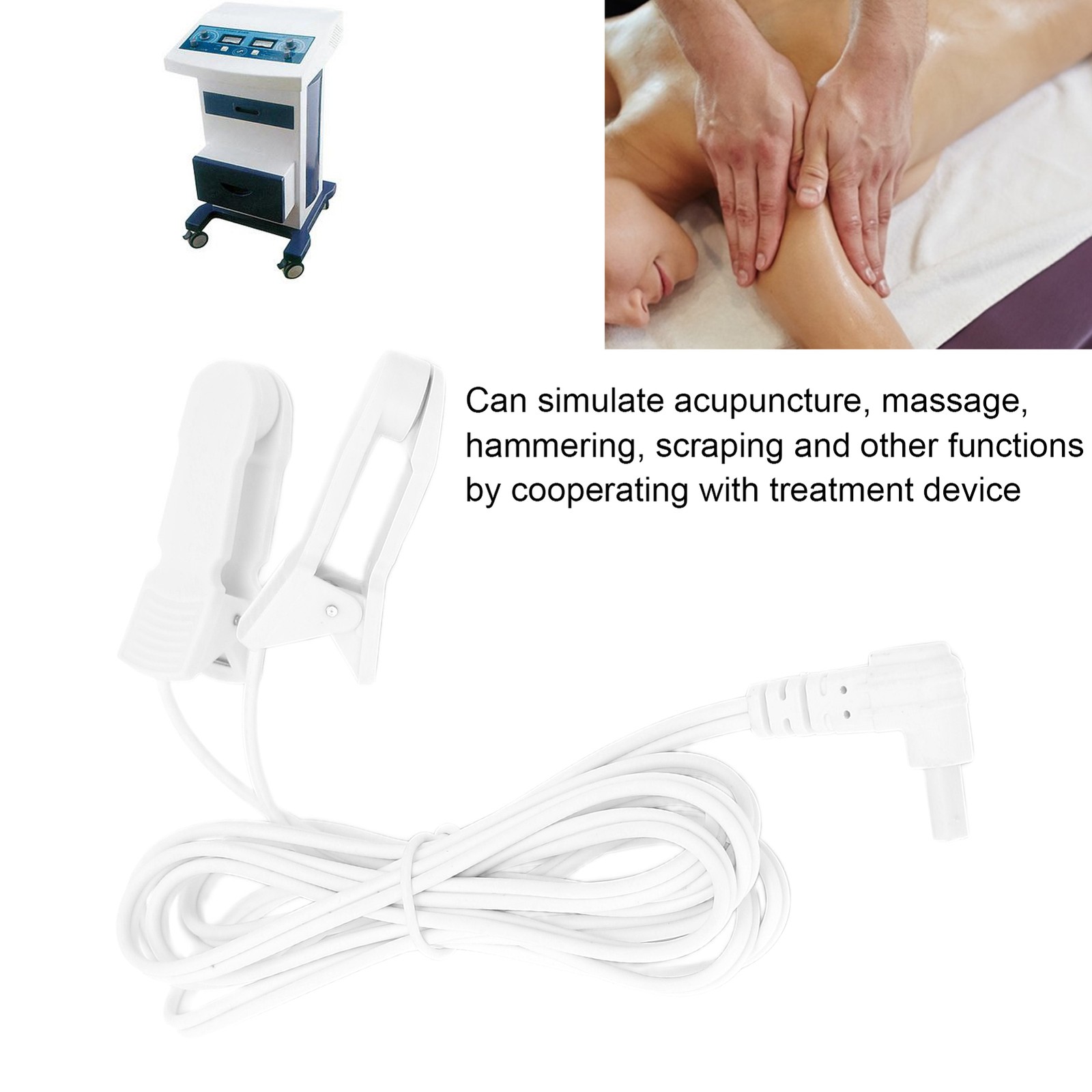 1 TENS Ear Clip Durable Connection Cable For Digital Therapy Machine