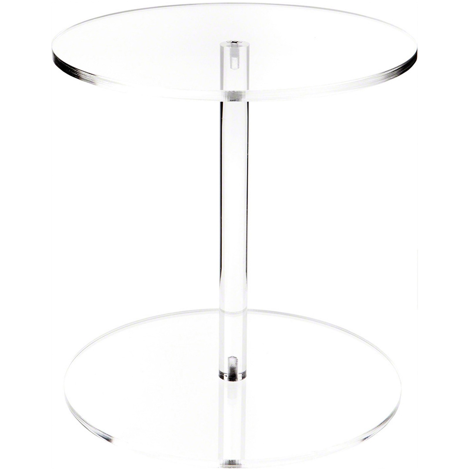 Plymor Clear Acrylic Round Barbell Pedestal Riser 12.75" H x 12" D (3/8" thick)
