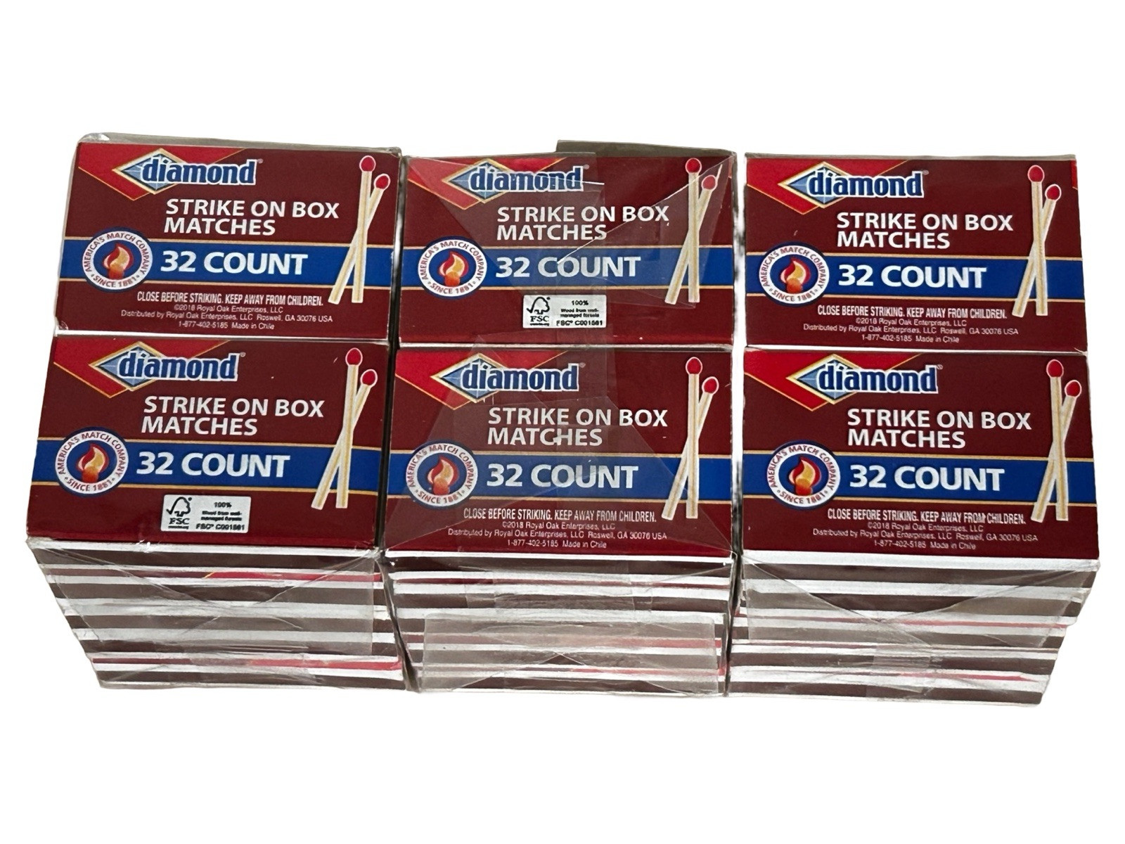 Diamond Strike On Box Matches FSC Certified Wood, 32 ct each/30 Pack (Total 960)