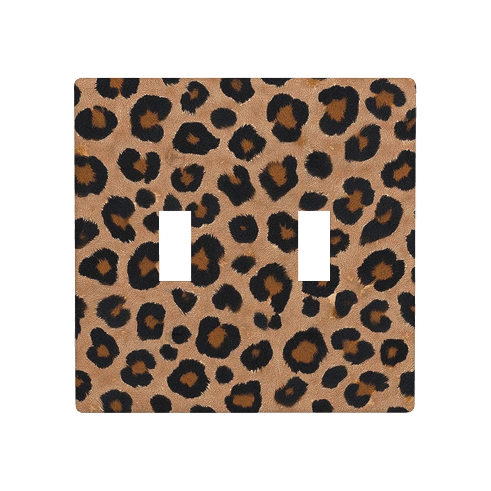 Moslion Leopard Skin Double Toggle Wall Plate Lion Tiger Brown Print Wildlife...