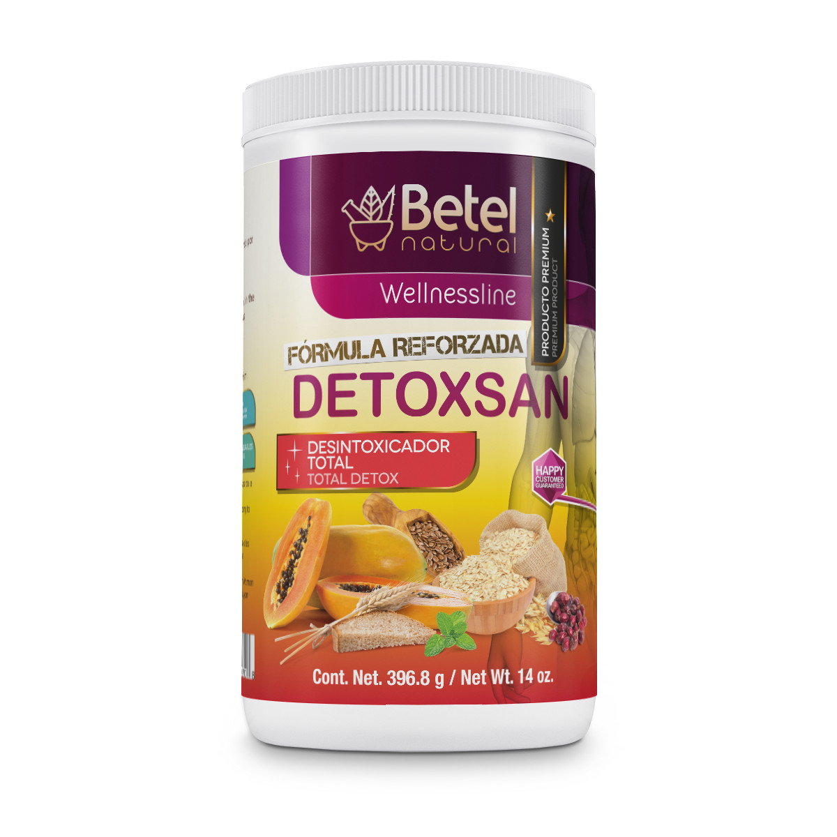 Detoxsan Total Detox Powder - Colon Cleanse and More - Betel Natural 14 Oz
