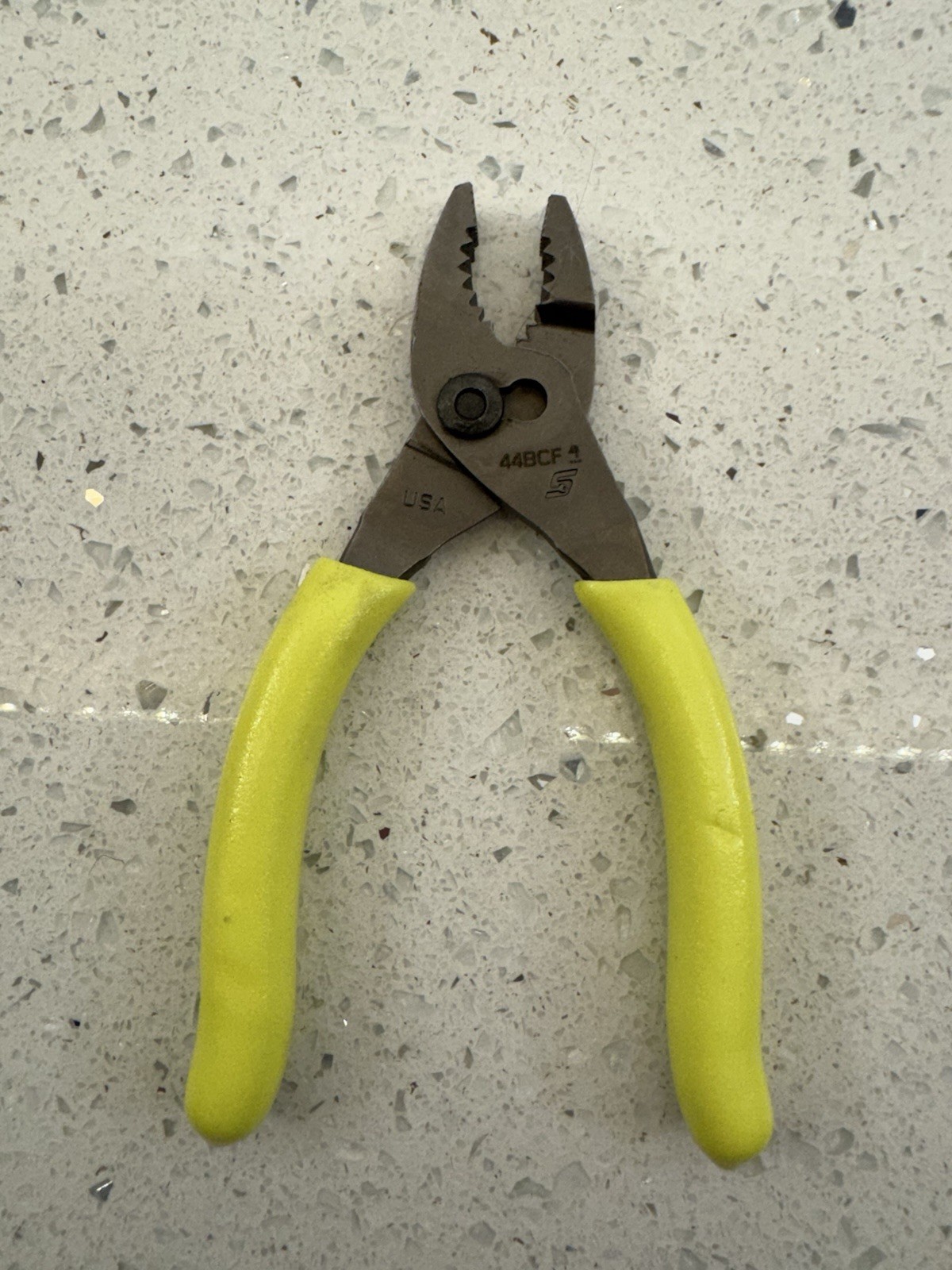 Snap-on Tools NEW HI VIZ YELLOW 4" Soft Grip Mini Combo Slip Joint Pliers 44BCF