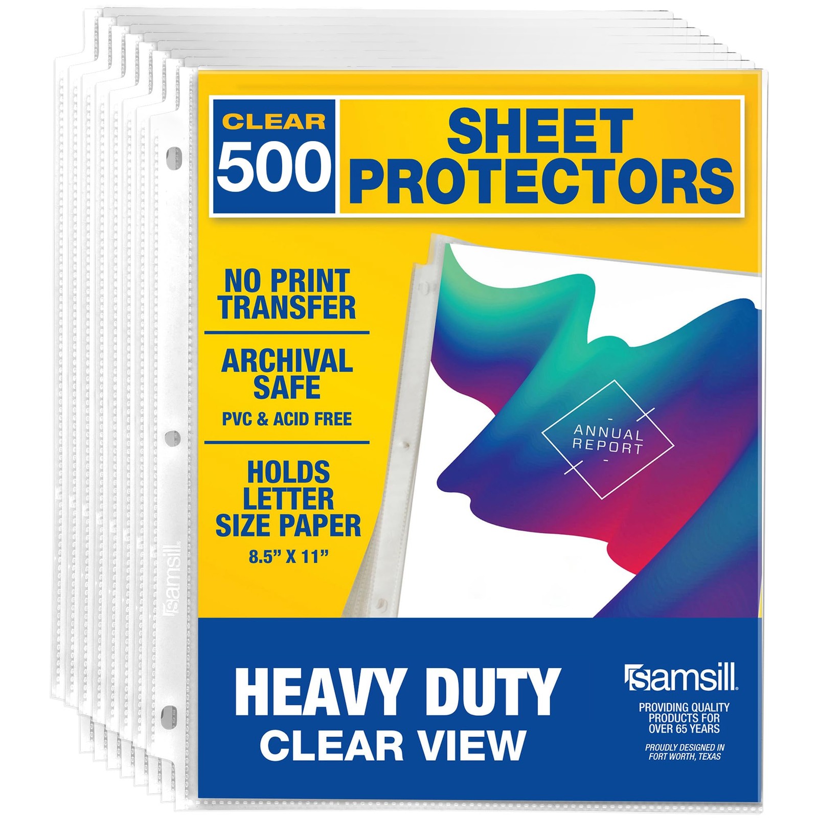 500 Pack Heavy Duty Sheet Protectors 8.5x11 Inch Crystal Clear Top Loading