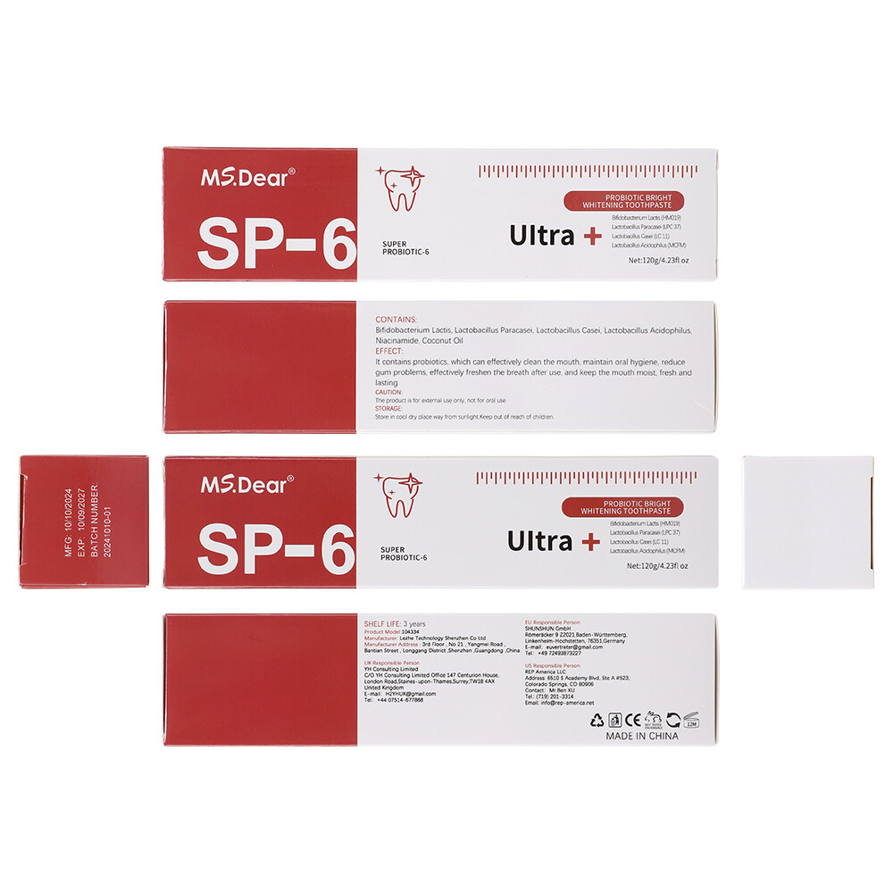 Sp-6 Probiotics Whitening Toothpaste Brightening & Breath Removing Toothpaste US