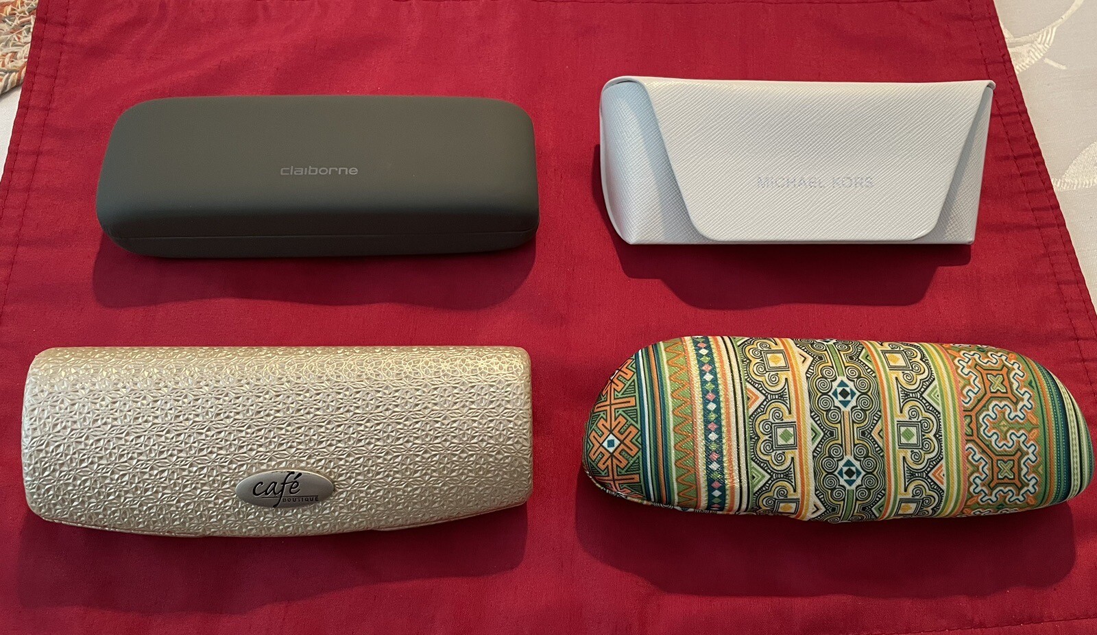 Lot Of 4 Glasses Cases - Michael Kors - Claiborne - Lunette - Etc. ~ Hard Cases