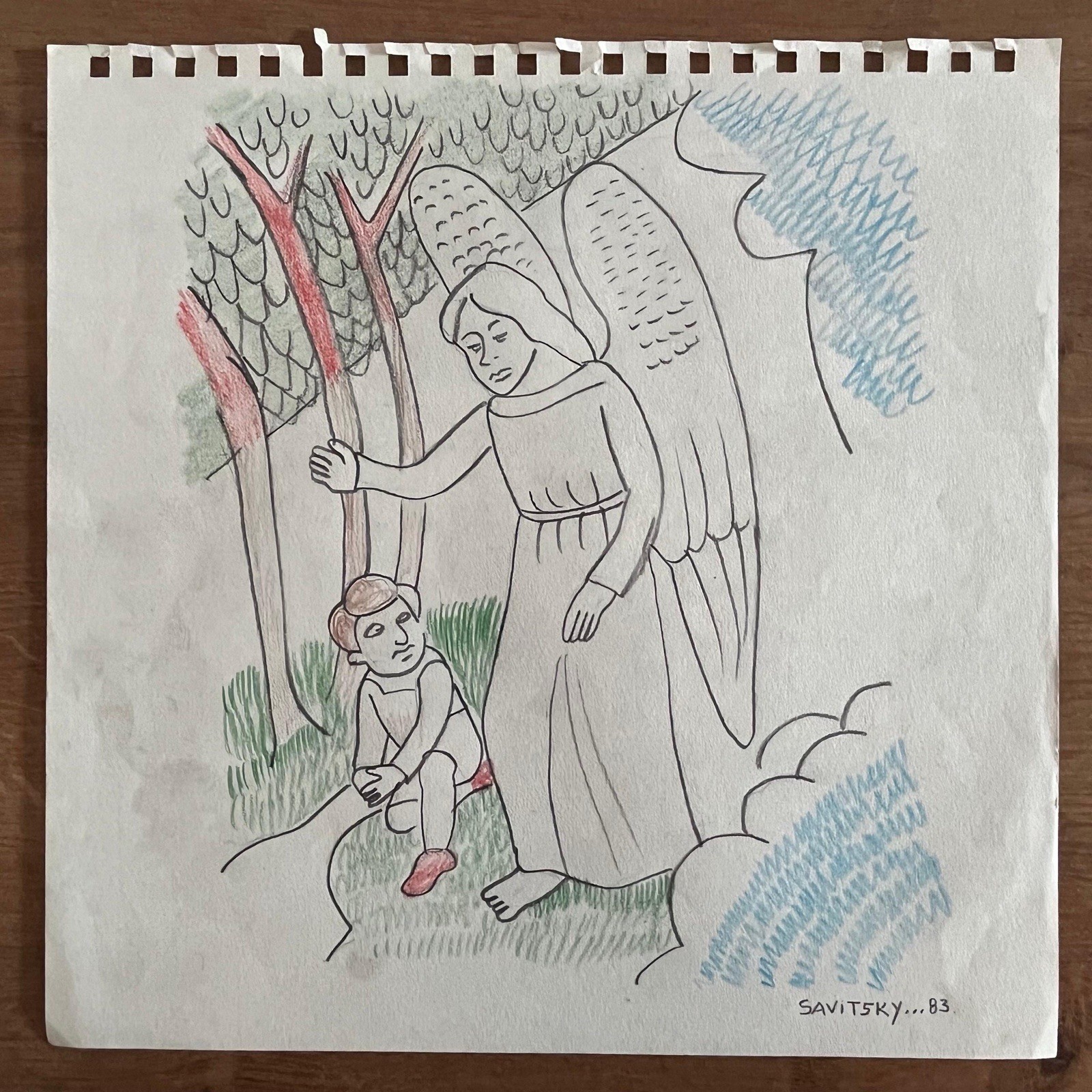 John Savitsky  Drawing on paper (Handmade) signed and stamped