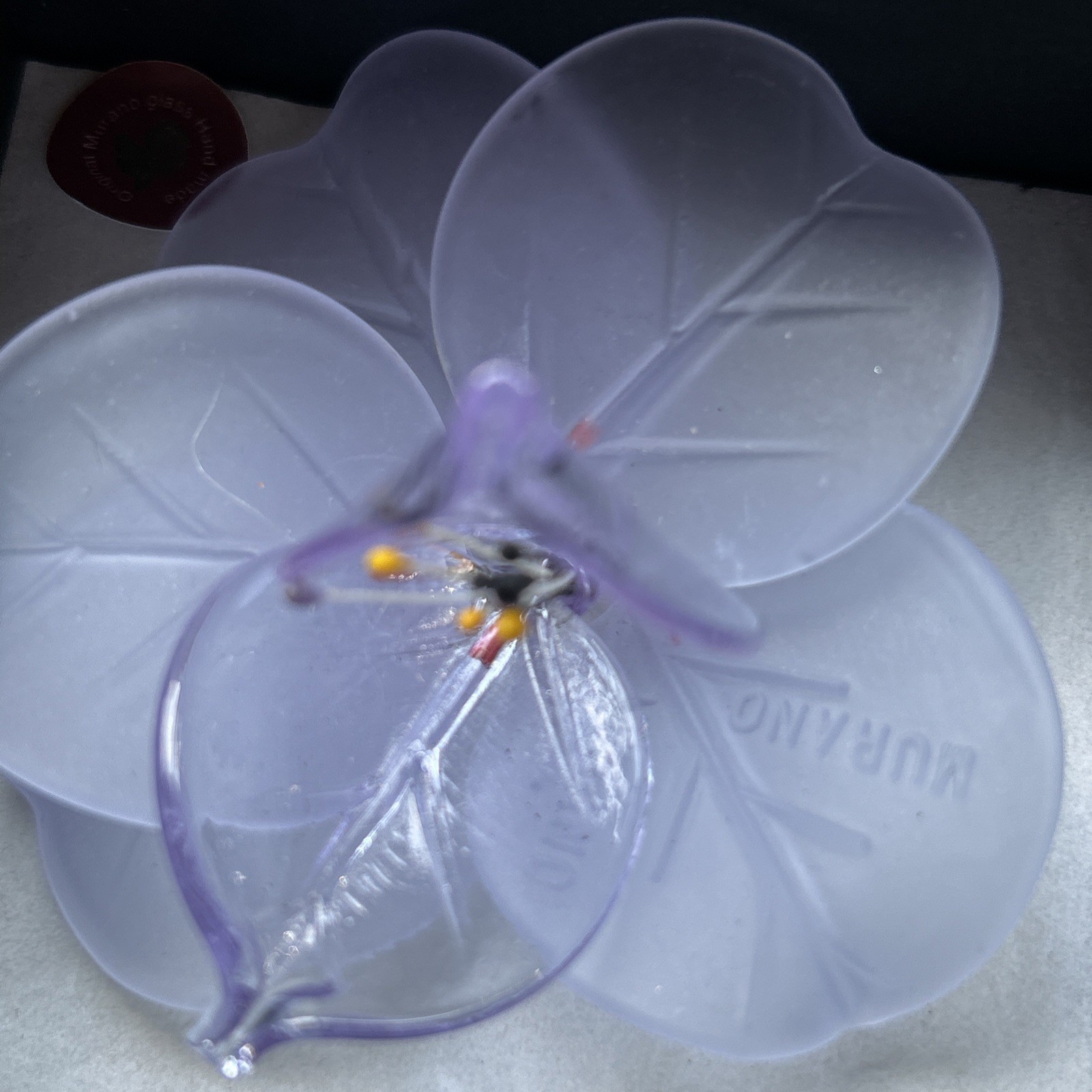 Murano Lilac Glass Orchid  - Italian Made - Decorative Home Accessory - New