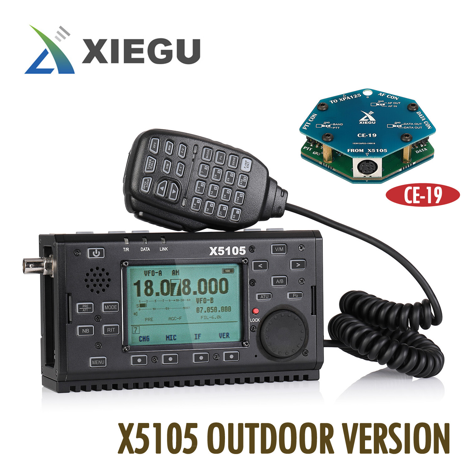 Xiegu X5105 HF Transceiver outdoor 0.5-30/50-5 MHz 5W SSB CW AM FM RTTY PSK