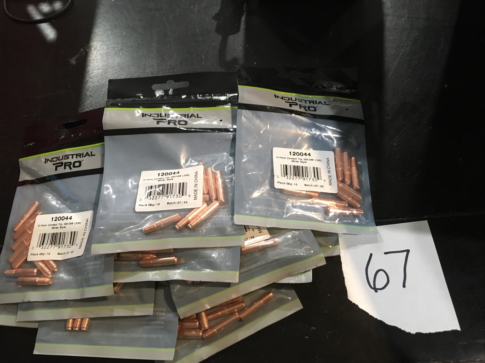 LOT OF 200 PIECE INDUSTRIAL PRO 120044 CONTACT TIPS MILLER STYLE 0.035