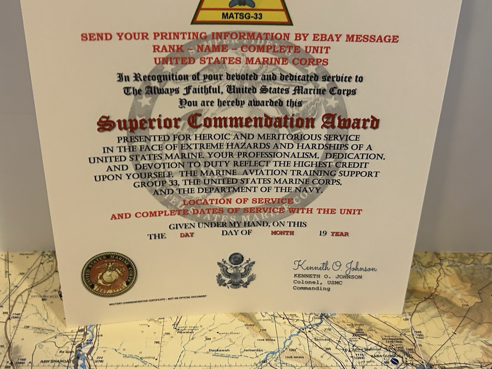 U.S.M.C. / AVIATION TRAINING SUPPORT GROUP 33 - SUPERIOR COMMENDATION AWARD