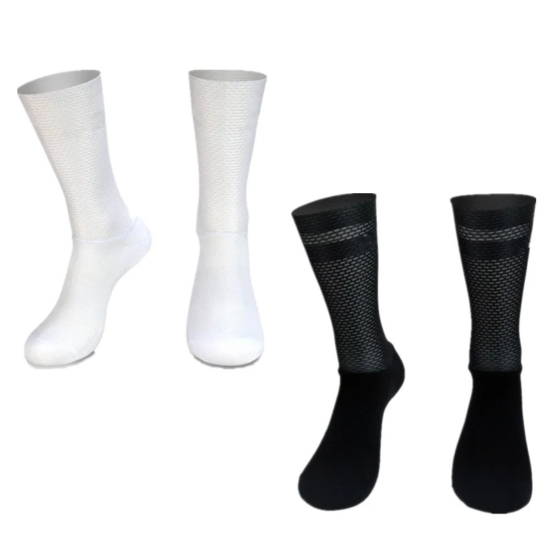 Men Cycling Socks Silicone Anti Slip Pro Racing Bicycle Running Breathable Socks