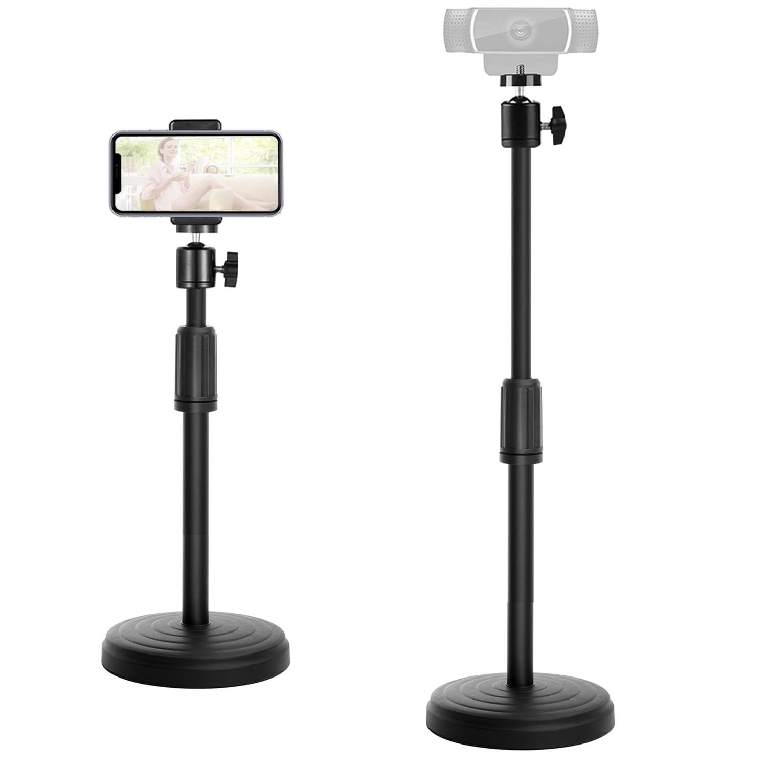 Webcam Stand for Desk, 18 Inch Webcam Tripod Computer Camera Stand with Phone...