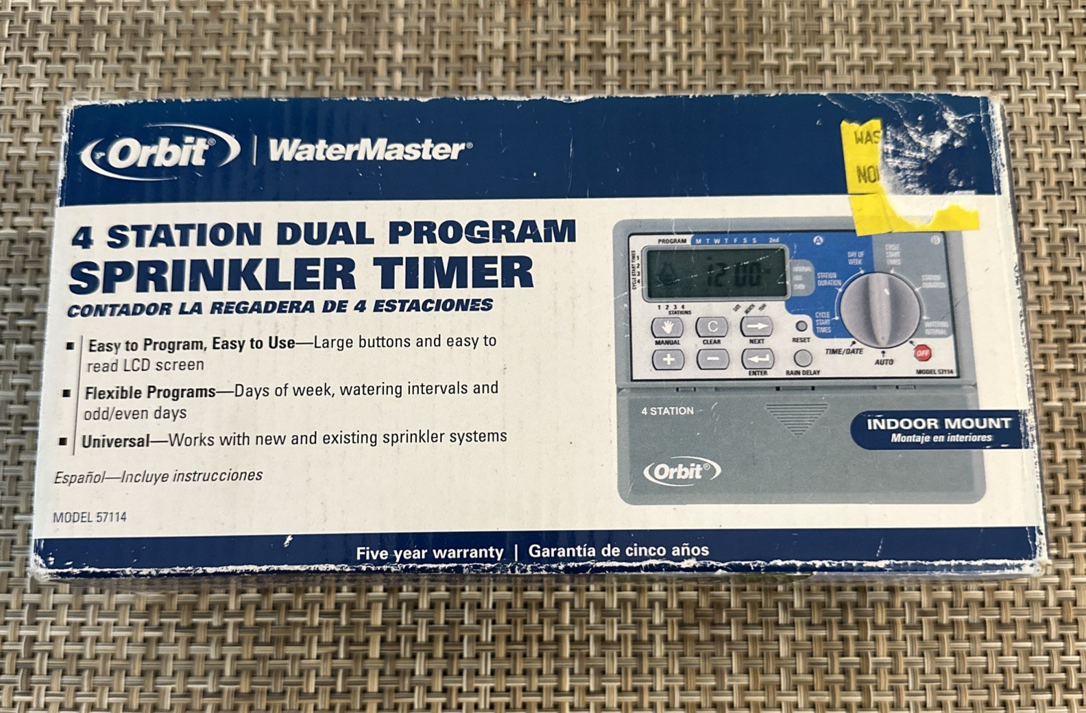 Orbit WaterMaster 4 Station 57114 Indoor Programable Sprinkler Timer NEW RARE
