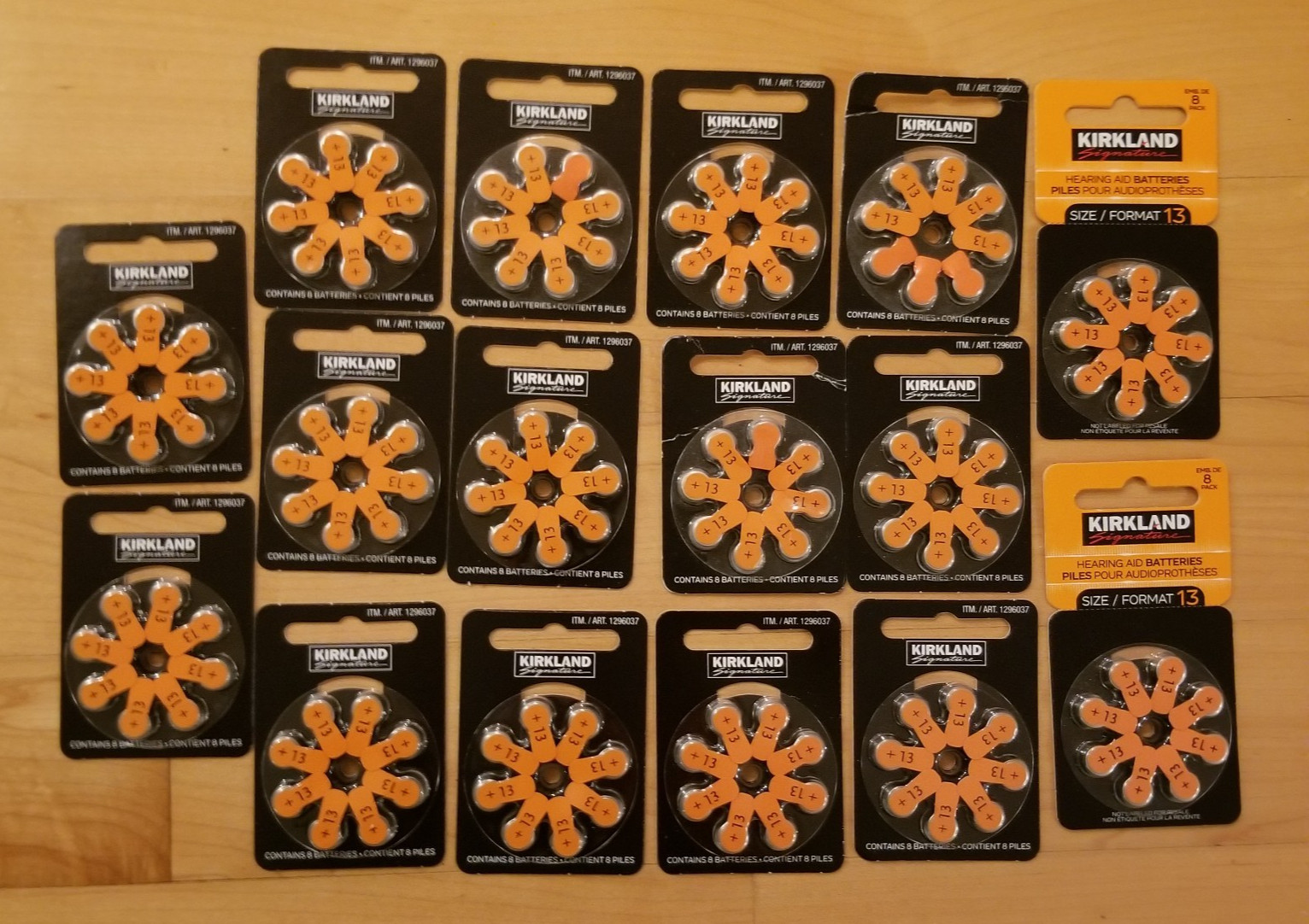 Kirkland Signature Size 13 Zinc Air 1.45V Hearing Aid Batteries (128 Batteries)