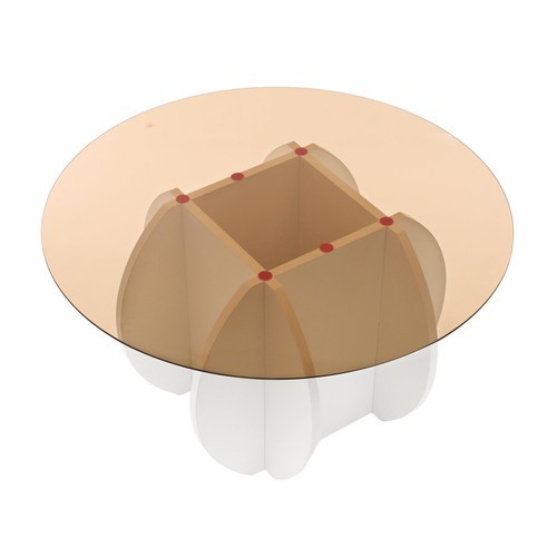 Round Coffee Table, Glass Tabletop Coffee Table, Tempered Glass Coffee Table
