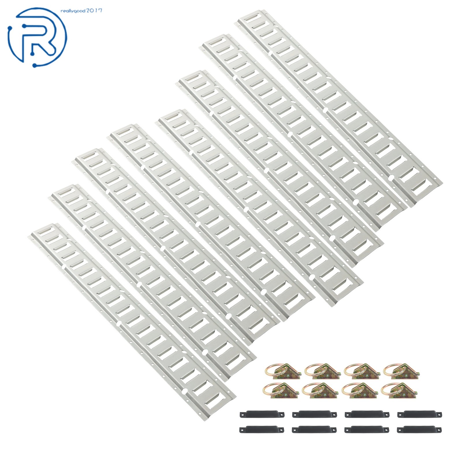 New Steel E Track Tie Down Rail Kit Silver Galvanized 24 Pack 3' Secure Cargo