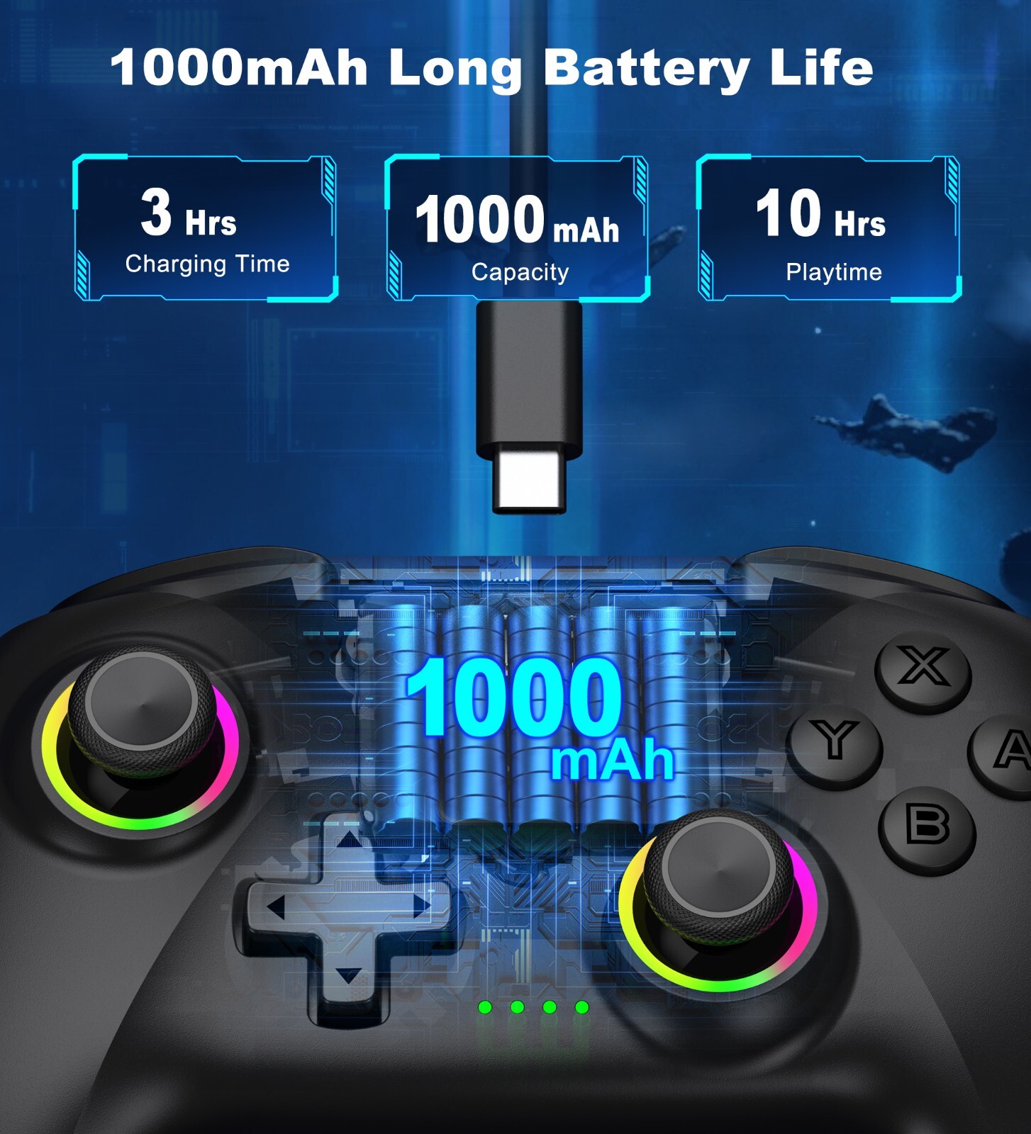 Wireless Controller for PC,Switch OLED/Lite,iOS,Android Bluetooth Controller