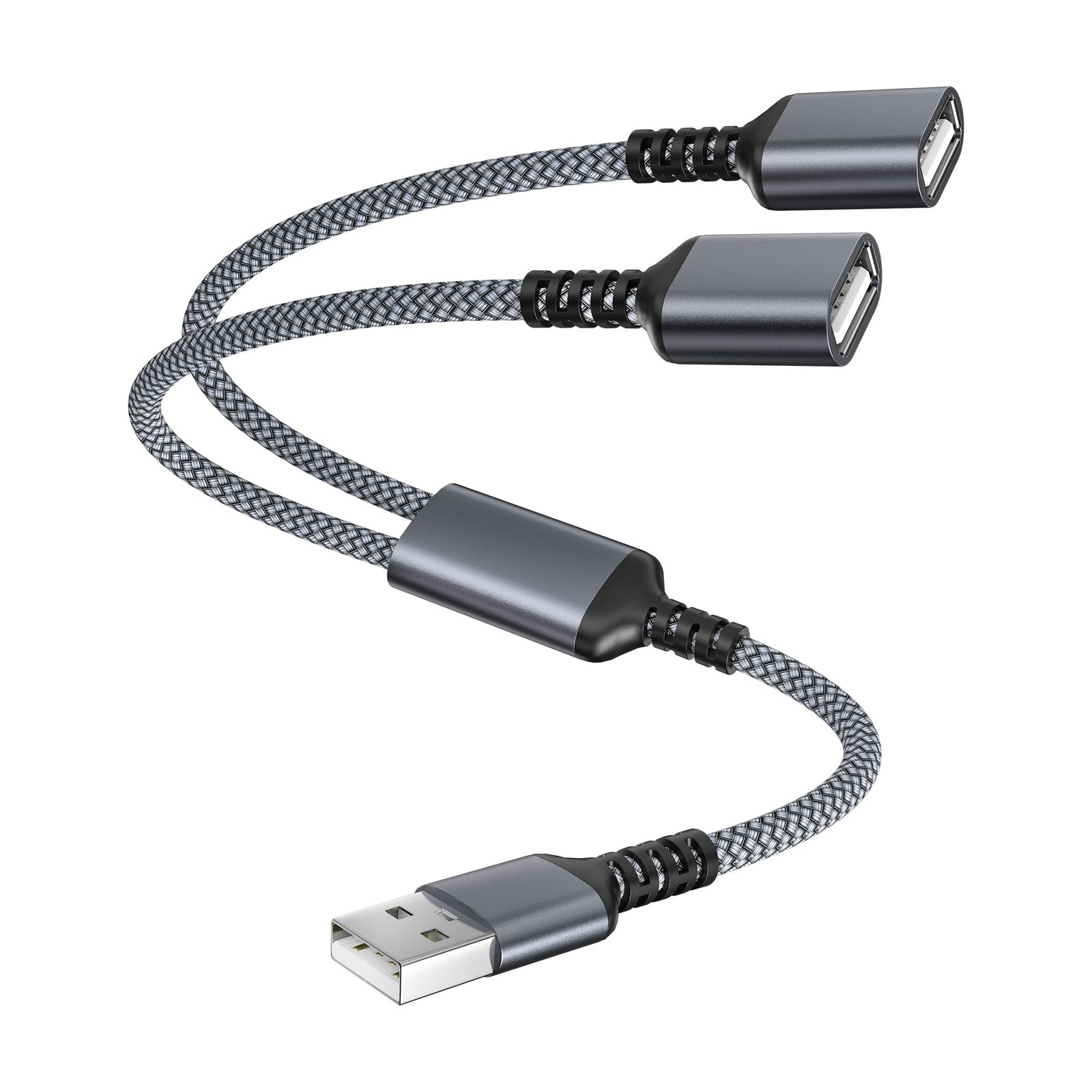 Itramax USB Splitter 1 in 2 Out 1FT,USB-A Splitter Cable 1 Male to 2 Female S...