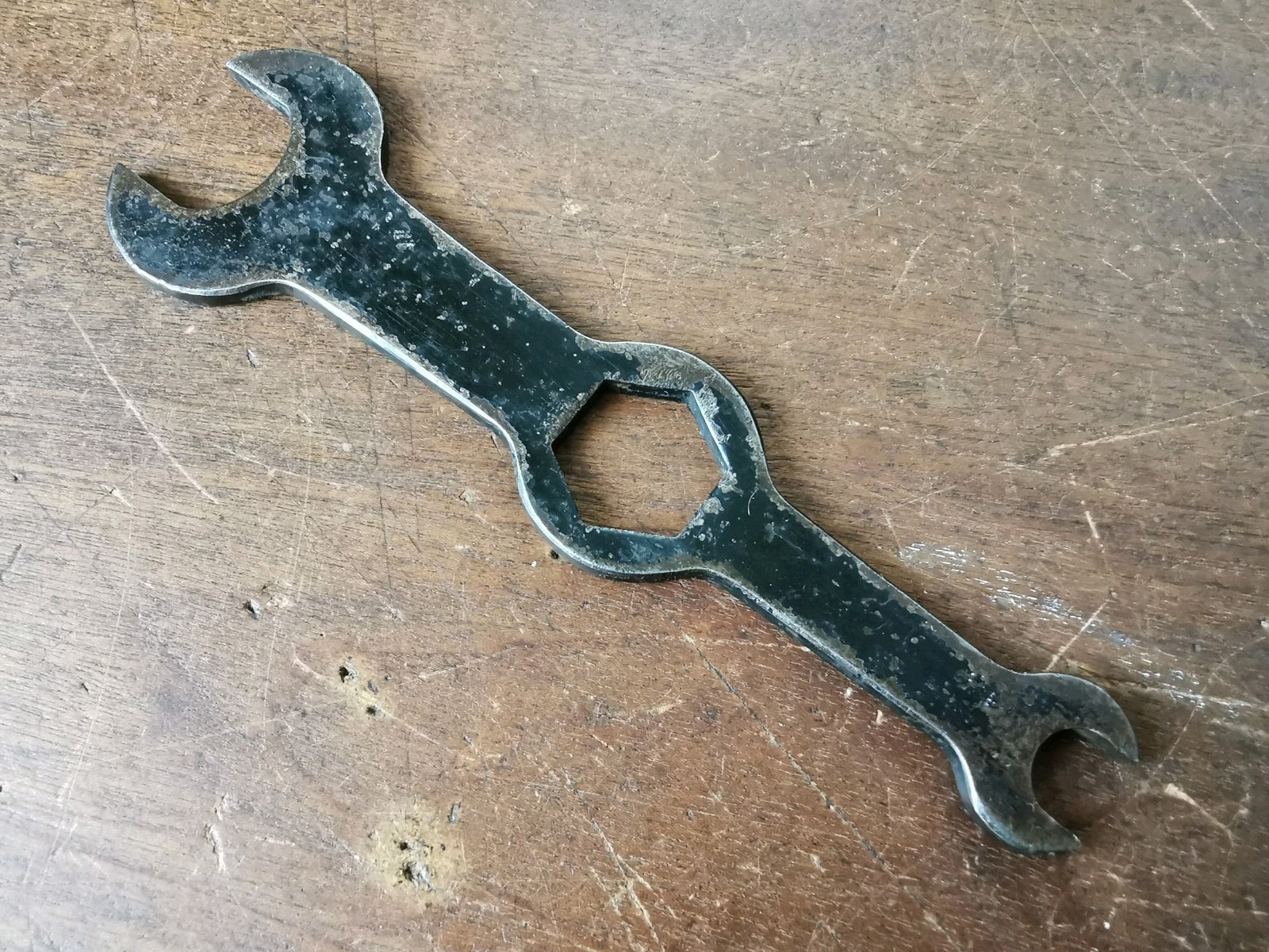 Vintage Flat Plate Spanner for classic toolkit 15/16AF X 13/16AF X 7/16AF.