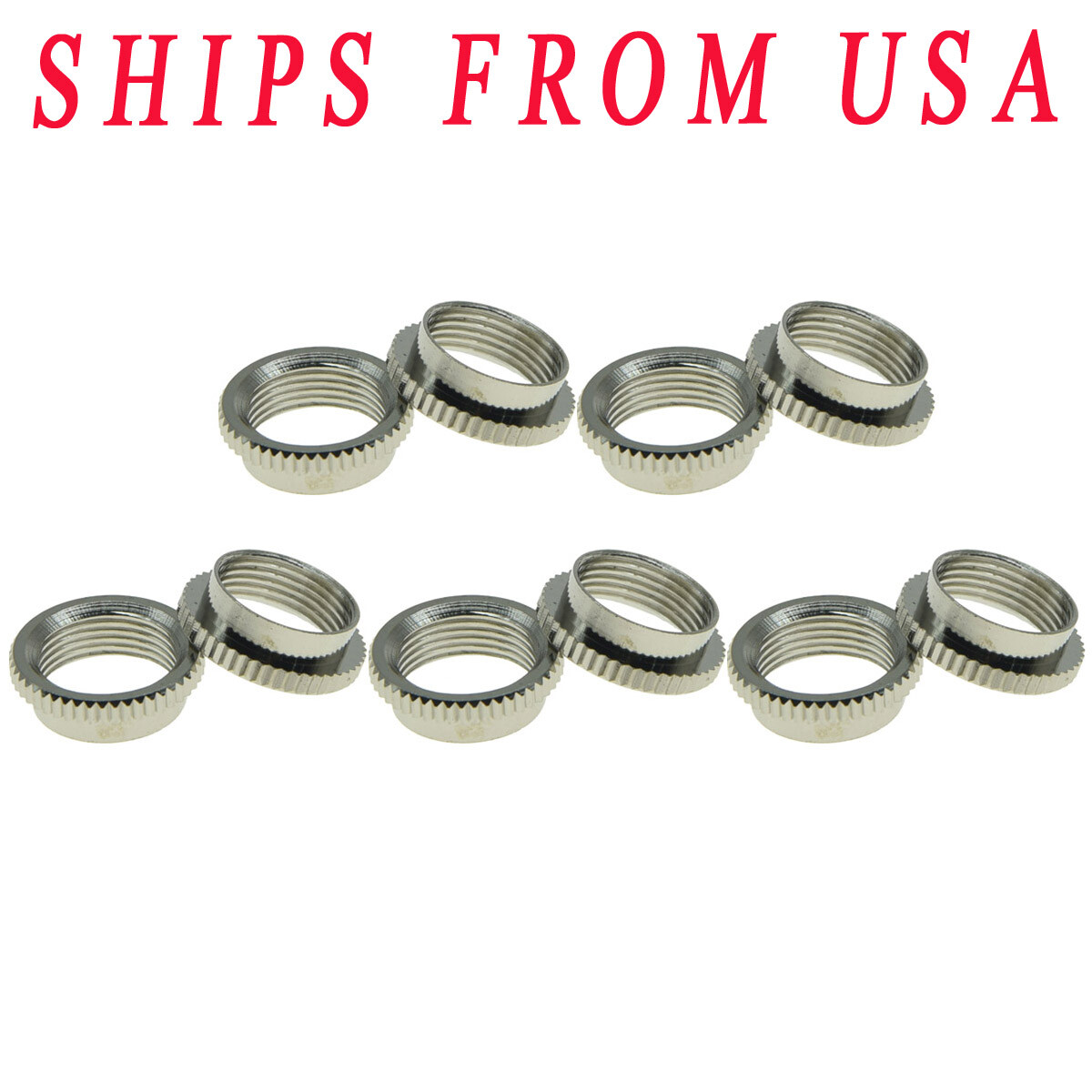KAISH 10pcs Deep Round Nut Fine Knurl Fits Switchcraft Toggle Switches NI