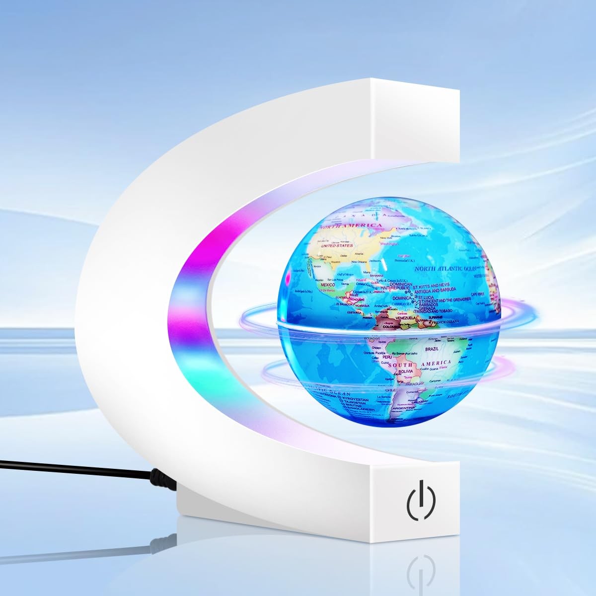Poojaed Magnetic Levitating Floating Globe with 7 Colored Lamp, Cool Tech Gad...
